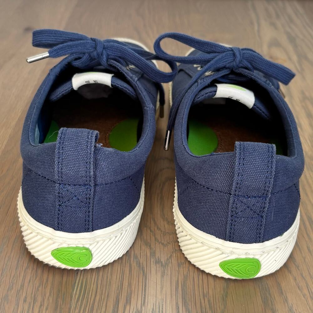 Cariuma Oca Low Shadow Sneakers Blue Canvas Organic Cotton Mens 9 Womens 10.5 - Picture 4 of 11